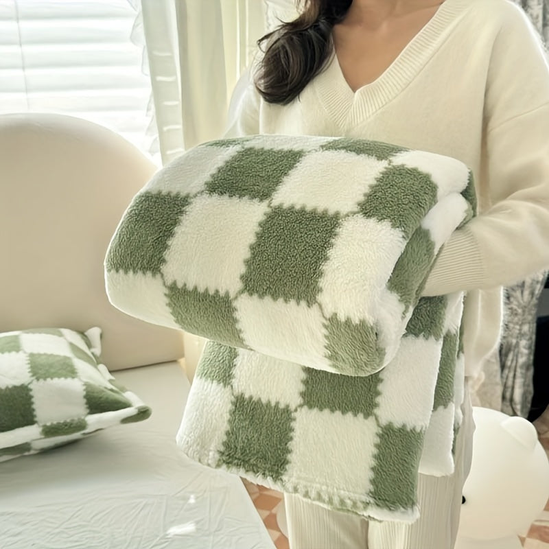 Mysig traditionell grov flanellfilt | Klassisk platt design - Varm och tvättbar