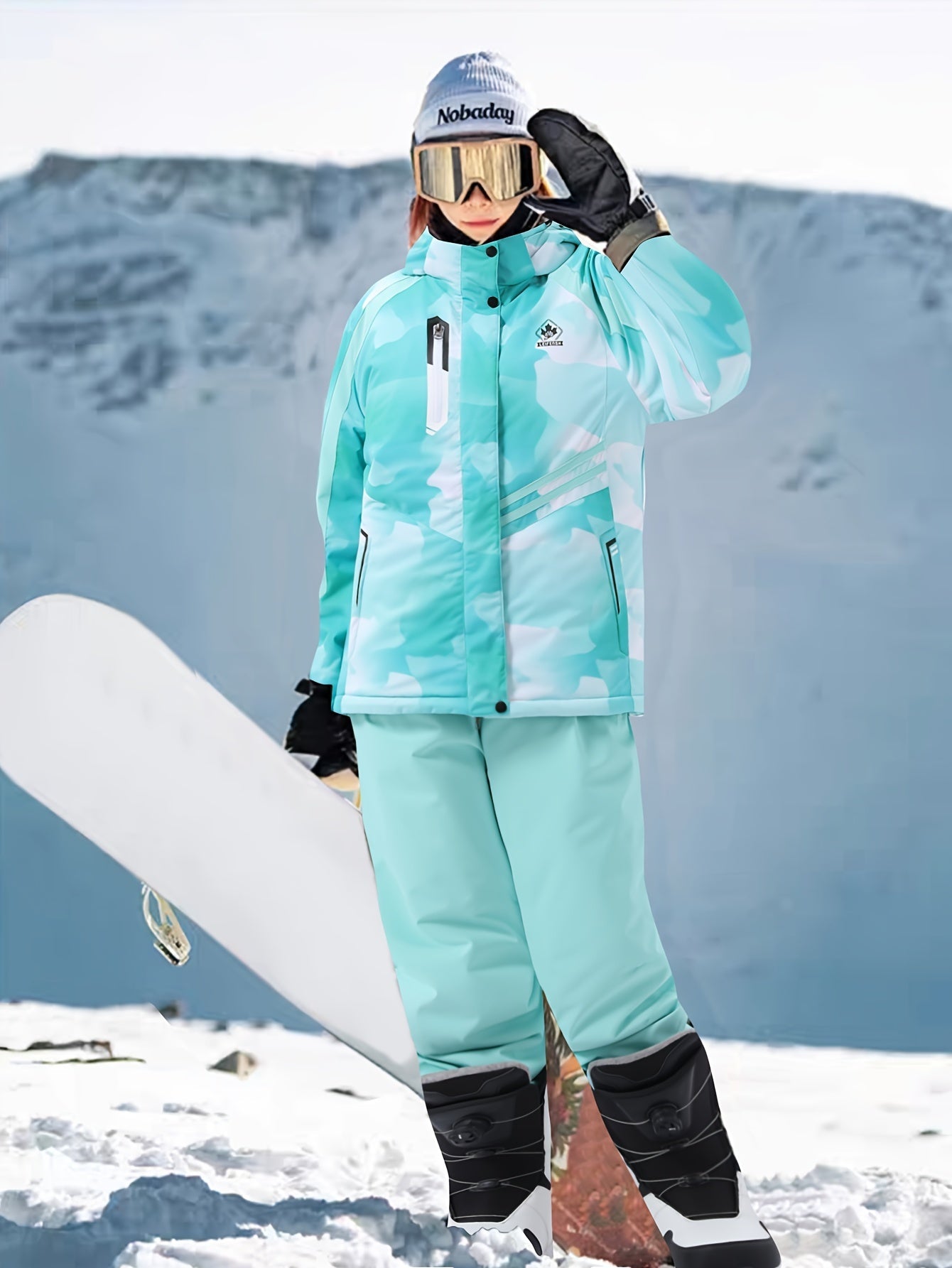 Polyester skid-eller snowboard dräkt dam 491 | Vattentät kosym med fodrad jacka - perfekt för hem och vinter - viktigt
