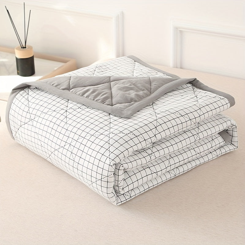 Preppy Style Plaid Sommar Quilt | Lätt quiltat överkast - Lämplig för alla årstider