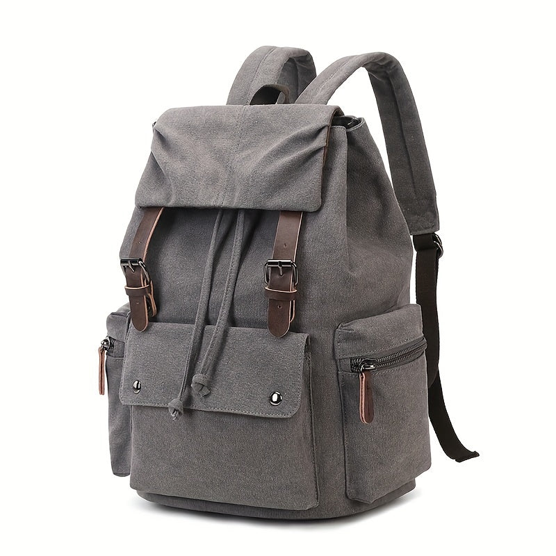 Canvas Backpack Computer Bag Vintage British Style Trendy Canvas Backpack Durable Wear-Resistant Casual Bag
