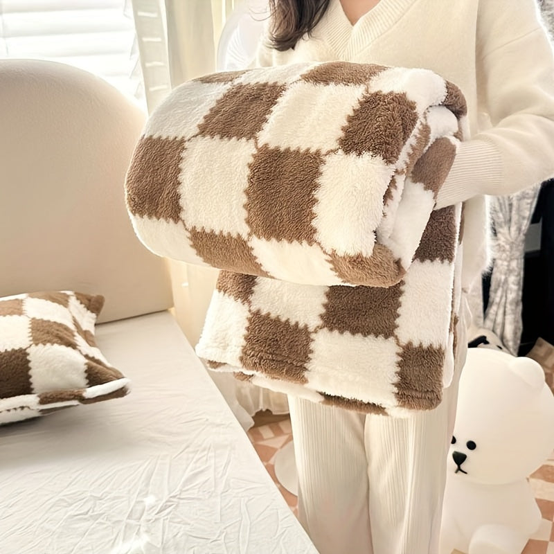 Mysig traditionell grov flanellfilt | Klassisk platt design - Varm och tvättbar