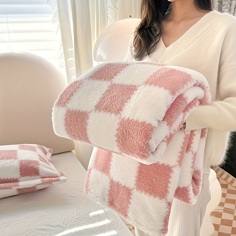 Mysig traditionell grov flanellfilt | Klassisk platt design - Varm och tvättbar