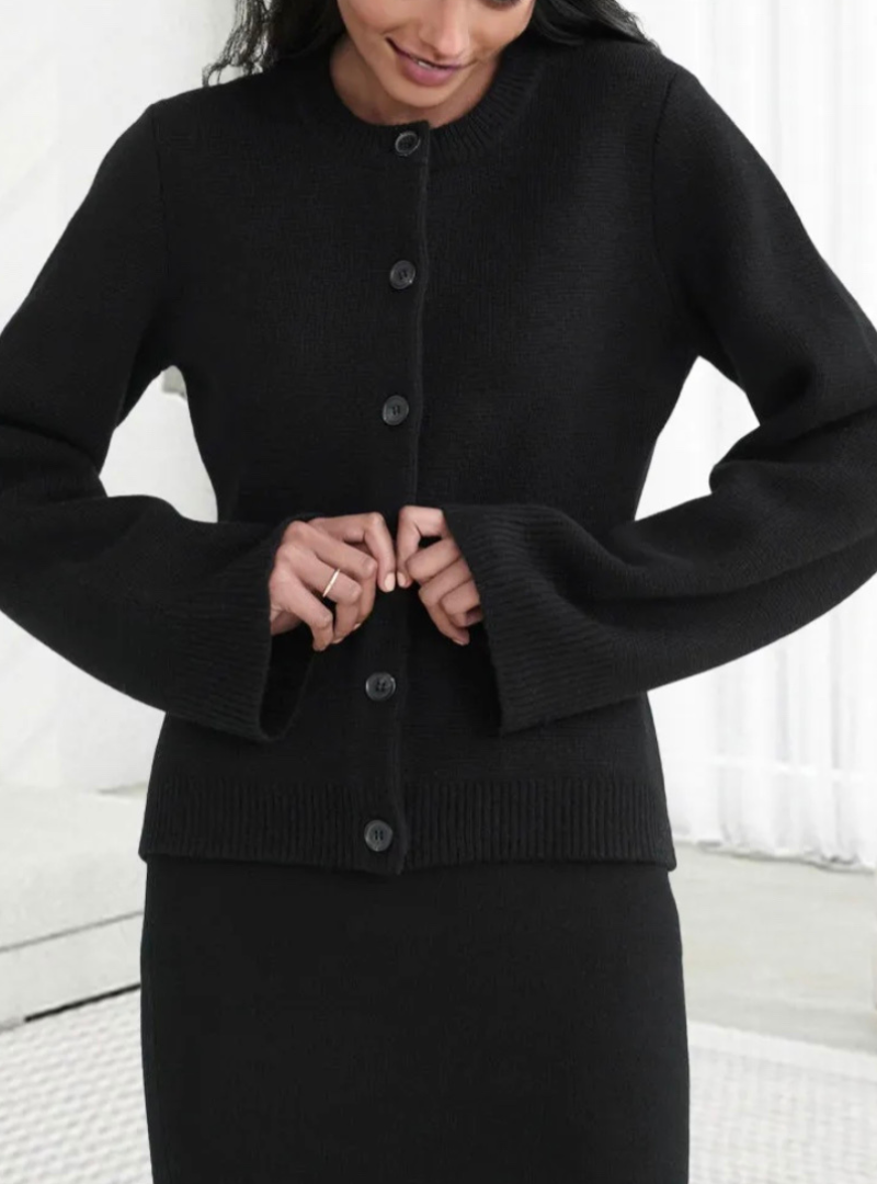 Cardigan with mjuk knapp for dam