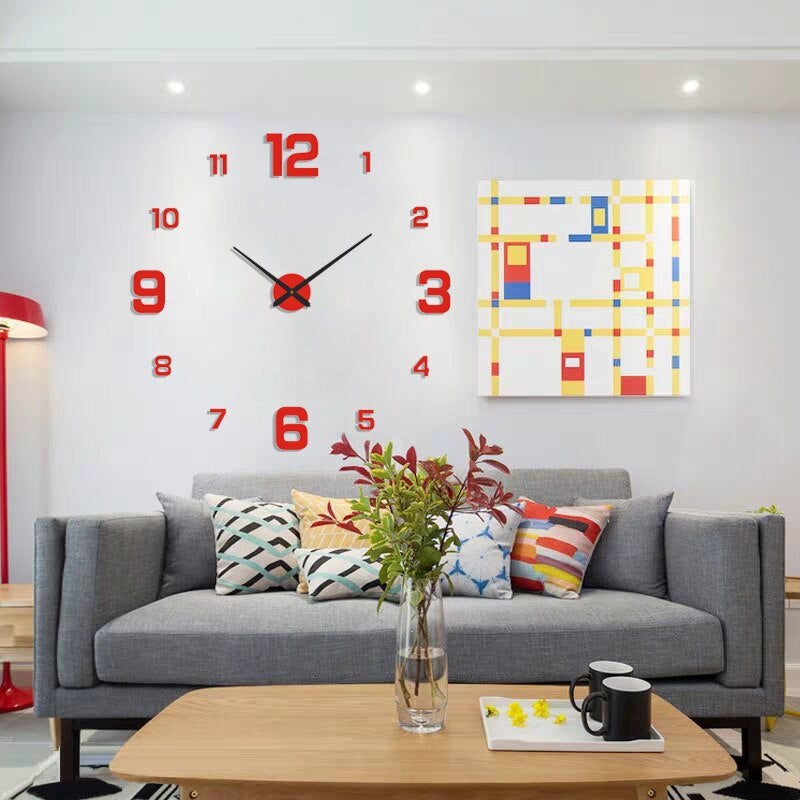 CreativaTime modern väggklocka | Unik design i svart, vit eller guld | Tyst kvartsrörelse | 30, 40, 50 cm | Plast och metall