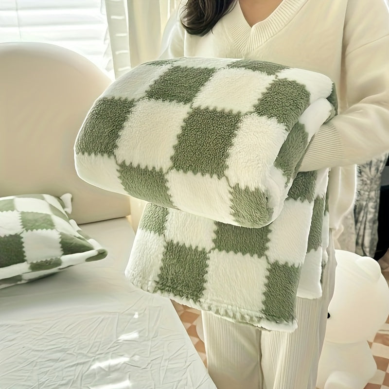 Mysig traditionell grov flanellfilt | Klassisk platt design - Varm och tvättbar
