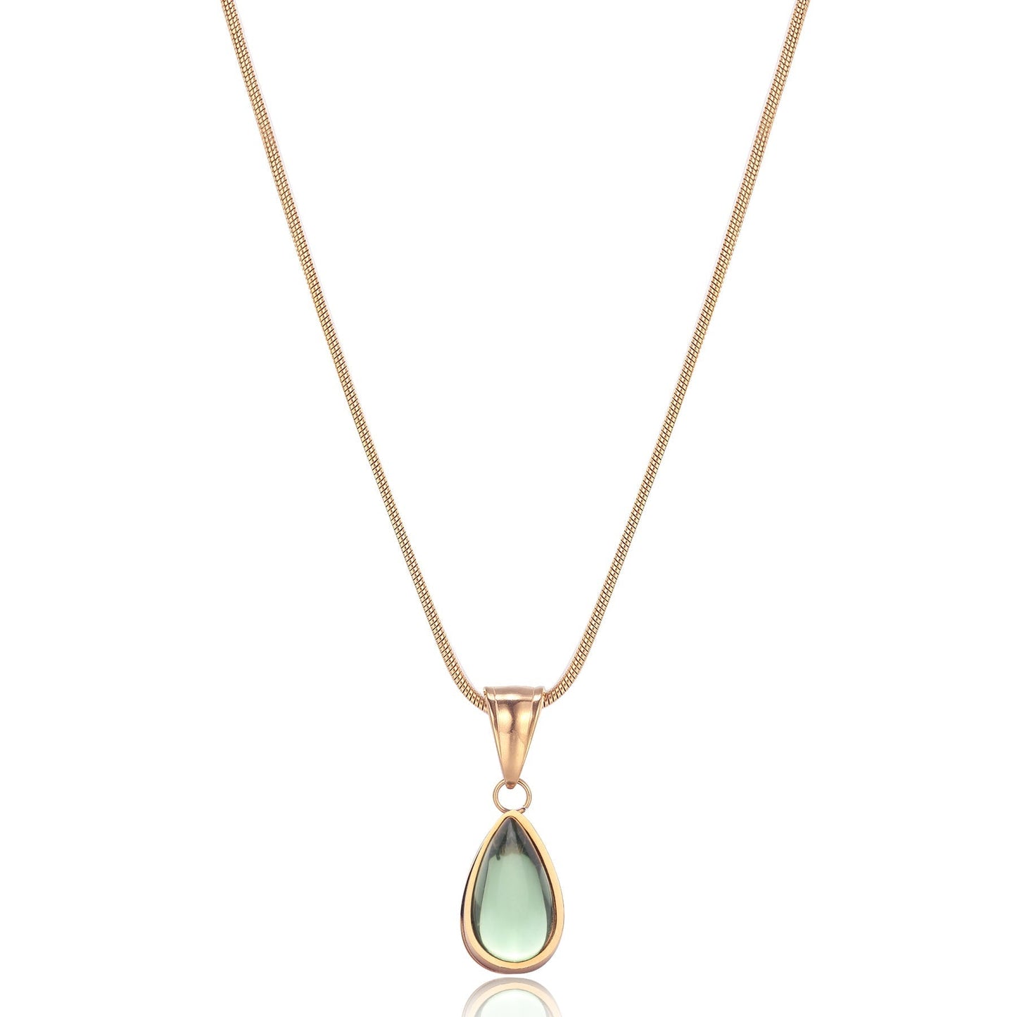 Elena Olive Halsband - Naturlig förfining i guldmetall