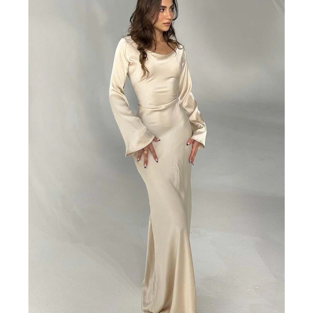 Kvinnors satin maxi-finishing - elegant finishing with long length for special finishing