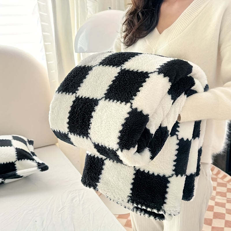 Mysig traditionell grov flanellfilt | Klassisk platt design - Varm och tvättbar