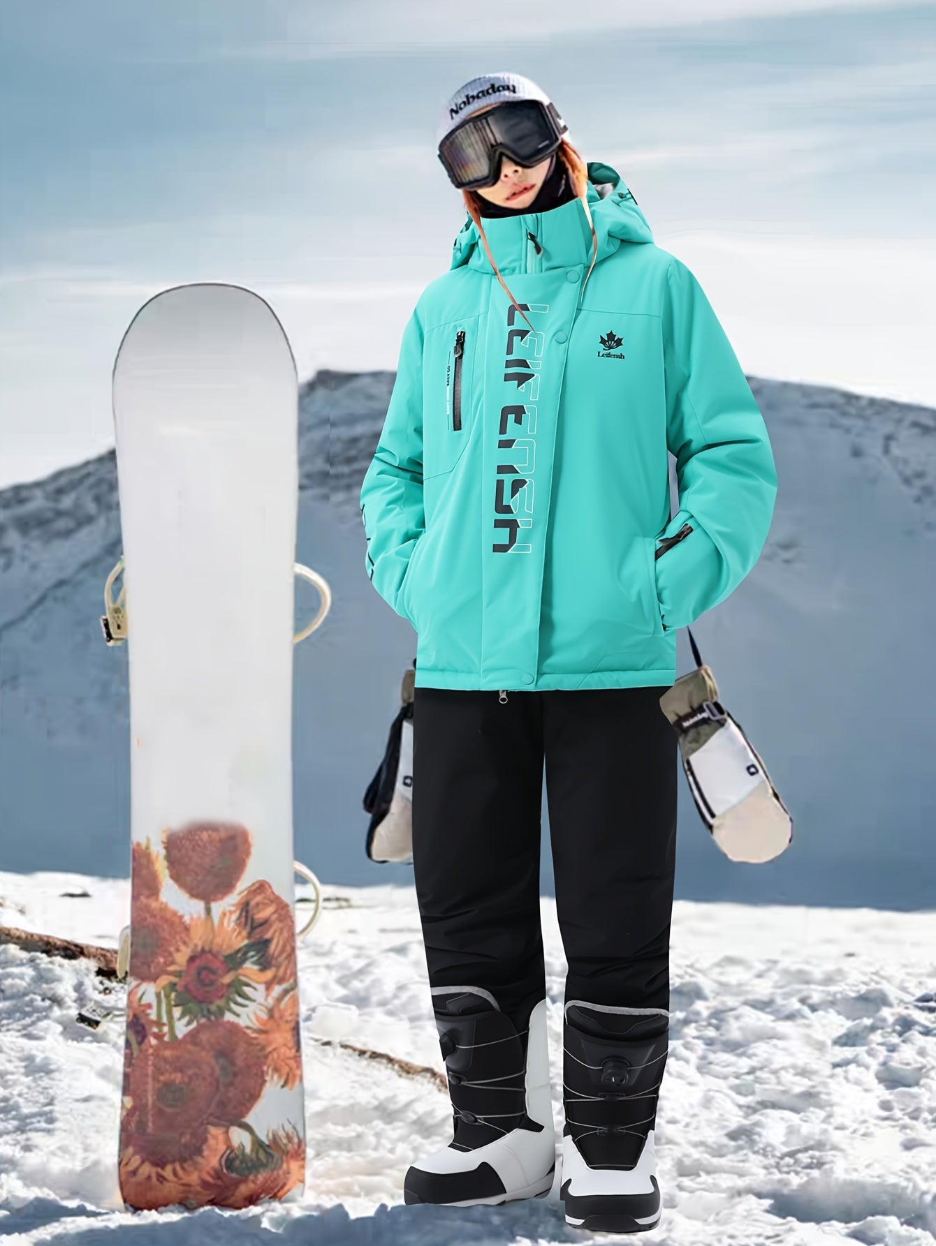 Skid- eller snowboarddräkt för kvinnor 367 | Mjukt vinterset med huva - hållbart och vattenavvisande för utomhusaktiviteter - viktigt