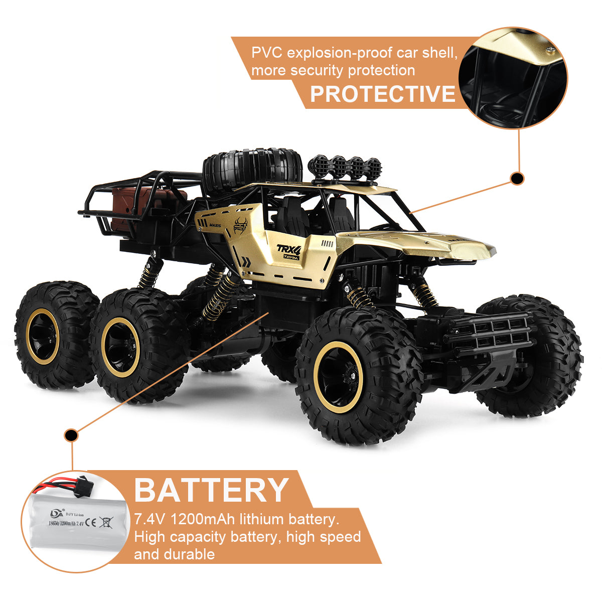6-årsjubileums-RC-monstertruck – Terrängbil i skala 1/12 med avancerad 2,4 GHz-teknik och hög hastighet