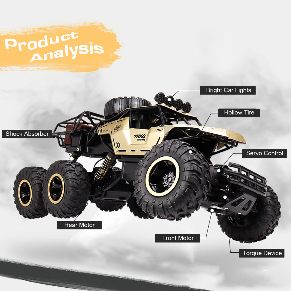 6-årsjubileums-RC-monstertruck – Terrängbil i skala 1/12 med avancerad 2,4 GHz-teknik och hög hastighet