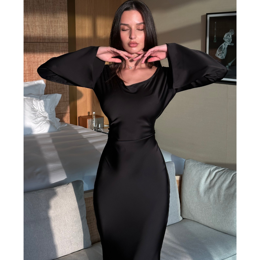 Kvinnors satin maxi-finishing - elegant finishing with long length for special finishing