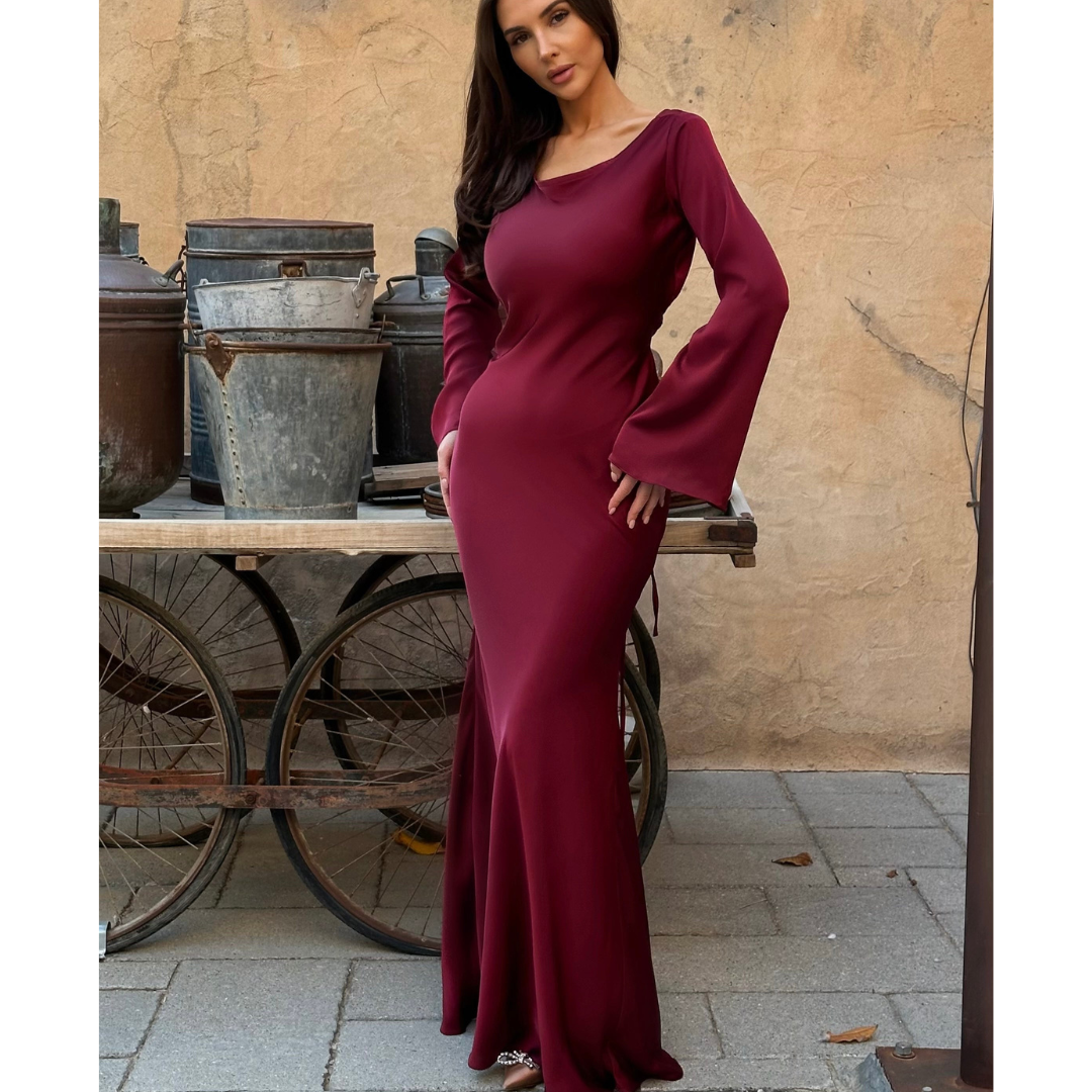 Kvinnors satin maxi-finishing - elegant finishing with long length for special finishing