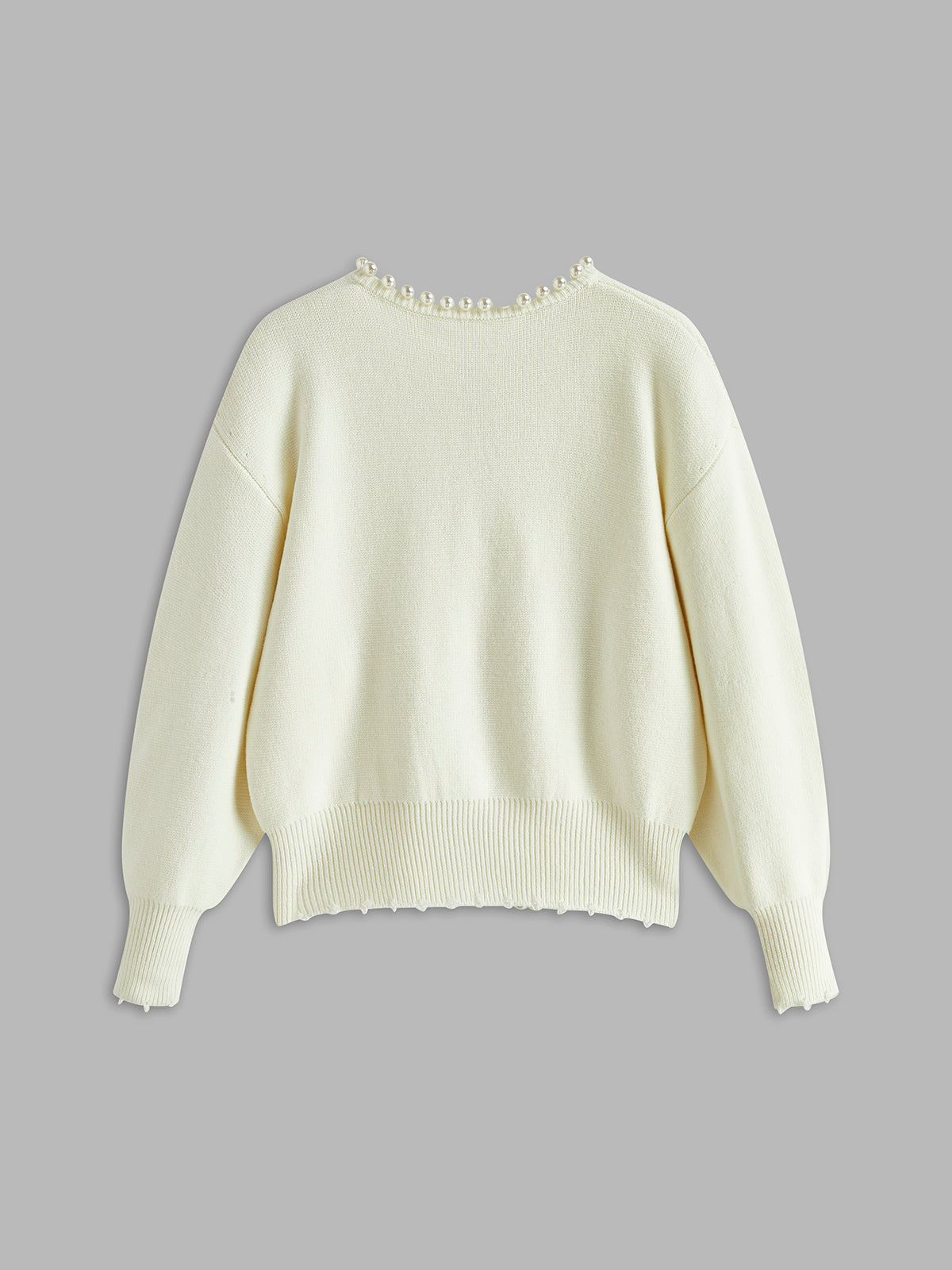 Pärlkant | Rippad Fåll Cardigan Tröja Dam