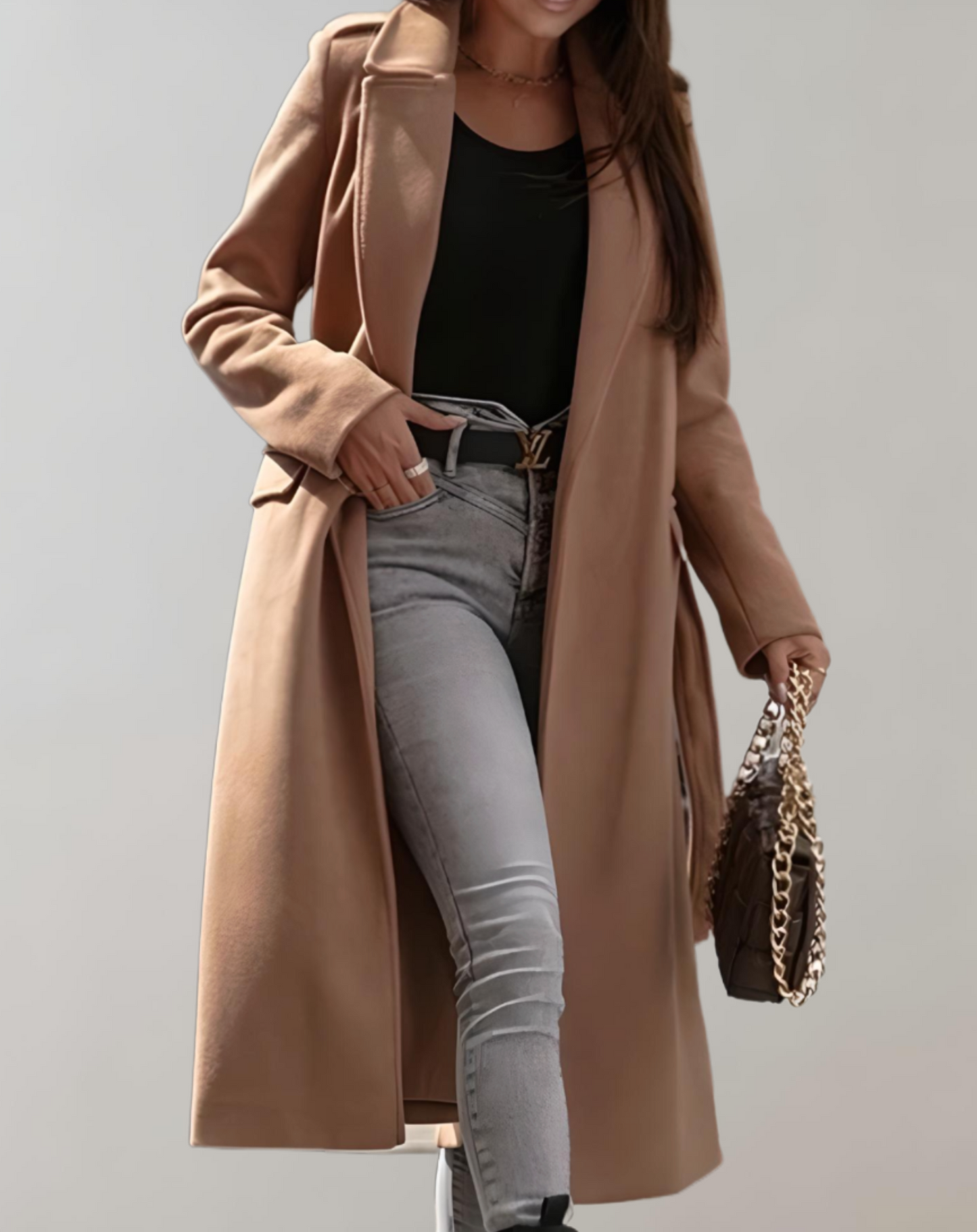 Women's jacket - Cotton - Long - Large collar