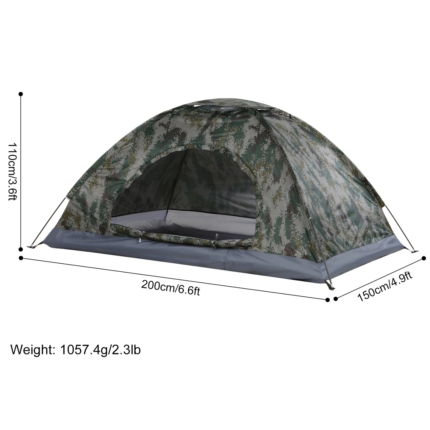 Ultralight Camping Tent Single Layer Draagbare Tent Anti-Uv Coating Upf 30 + Voor Outdoor Strand Vissen