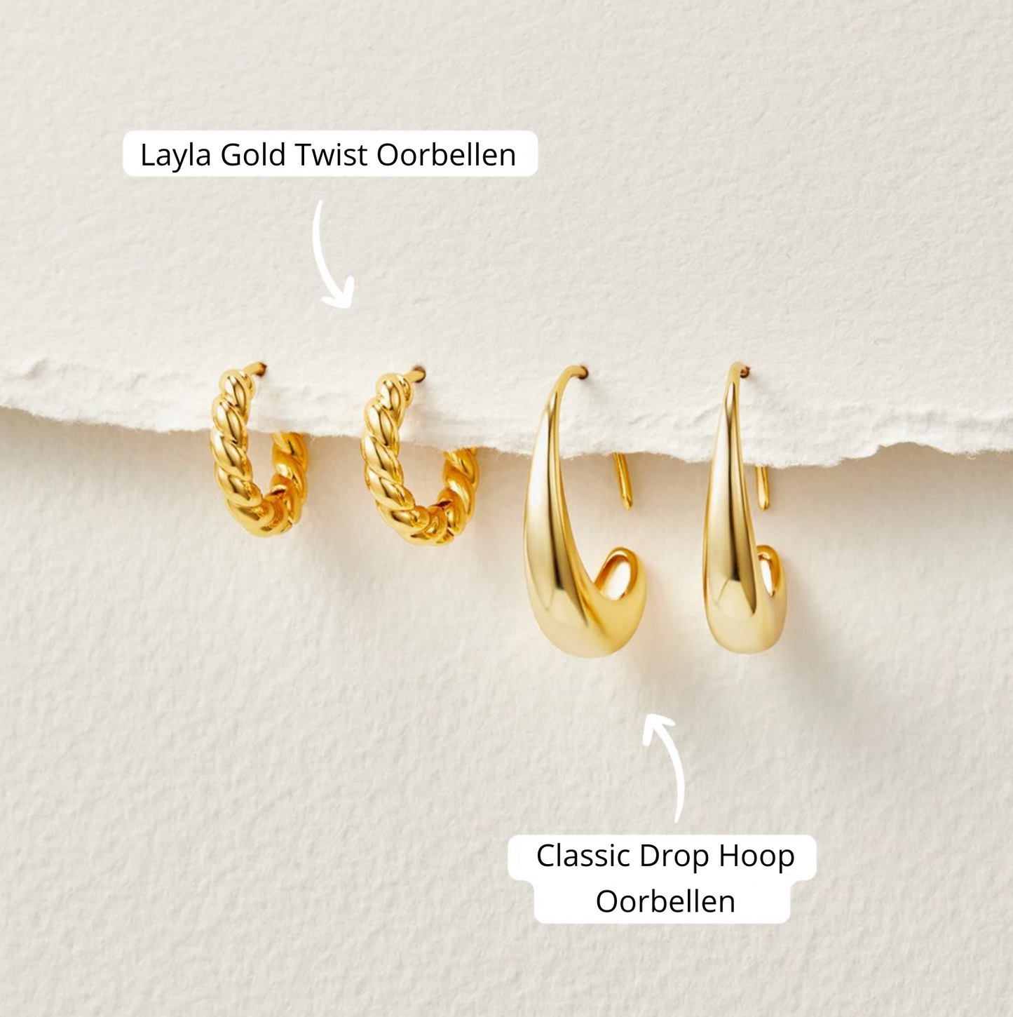 Drop Hoop Oorbellen - Visconte