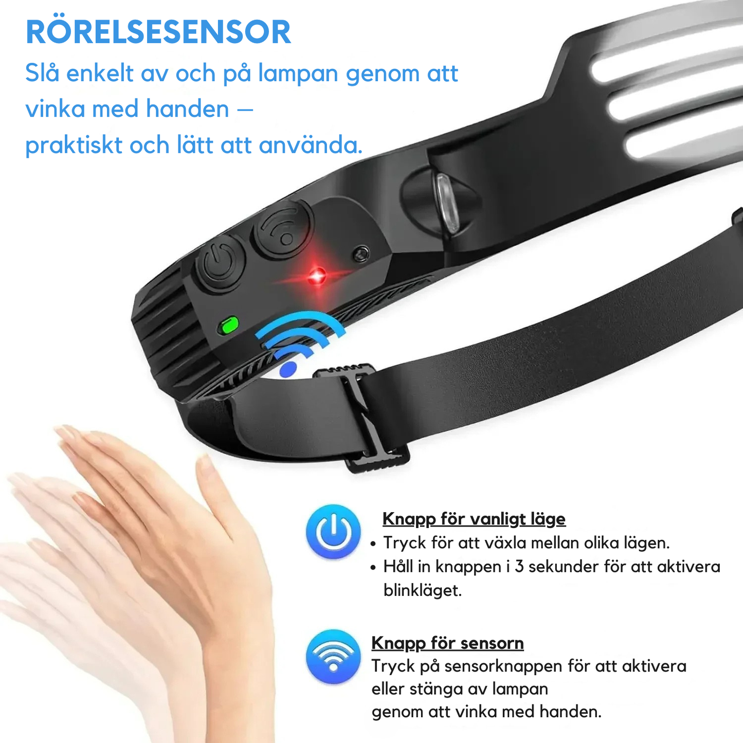 LED-pannlampa med sensor | 1000 lumen | 1200mAh uppladdningsbart batteri | 230° juicepress | IPX4-klassad | USB-C | Nordlux