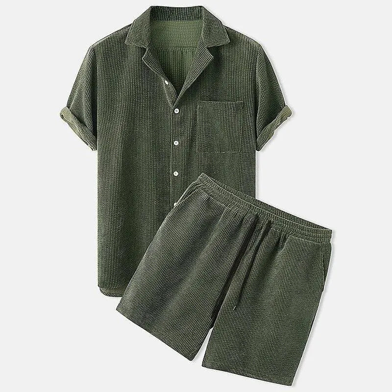 Benjamin - Corduroy korte broek en overhemd voor mannen - Visconte