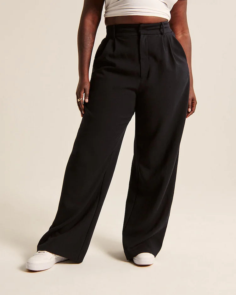 Selma - Elegant vida byxor with high midja and stiliga details