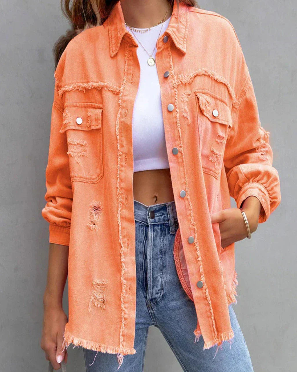 Nienke | Sliten jeansjacka
