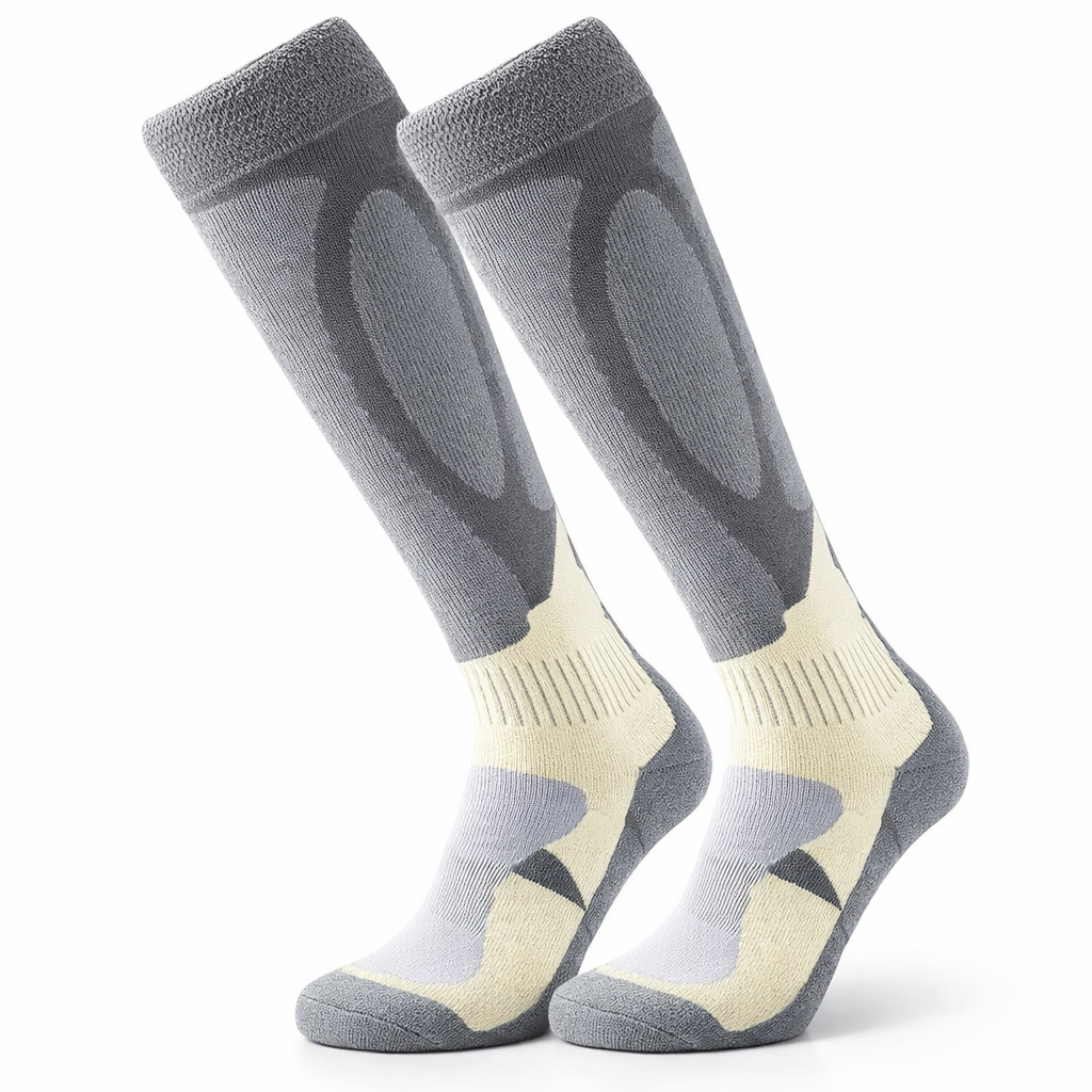 One Pair of Winter Thermal Socks for Skiing And Snowboarding, Suitable for Both Men And Women, Designed for Outdoor Sports And Hiking, Featuring Cushioned Terry Towel Bottoms