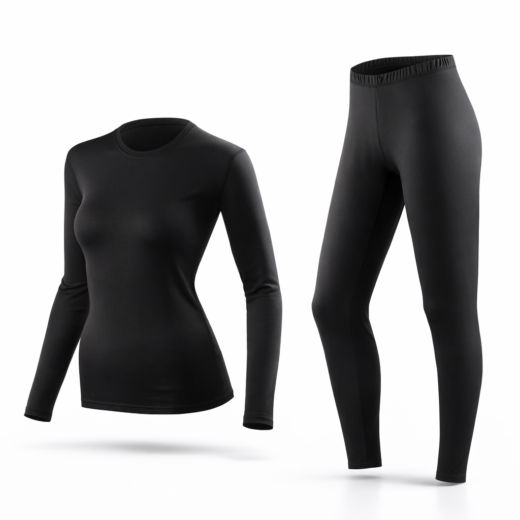 2pcs Warm Base Layer Set, Autumn Shirt And Tights Women'S Thermal Underwear Fleece Heat Ski Base Layer Sweater And Leggings Winter