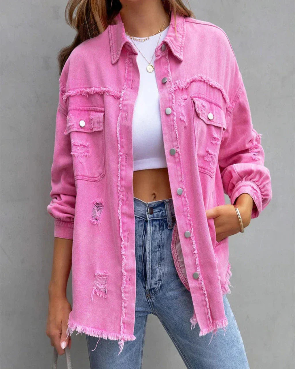 Nienke | Sliten jeansjacka