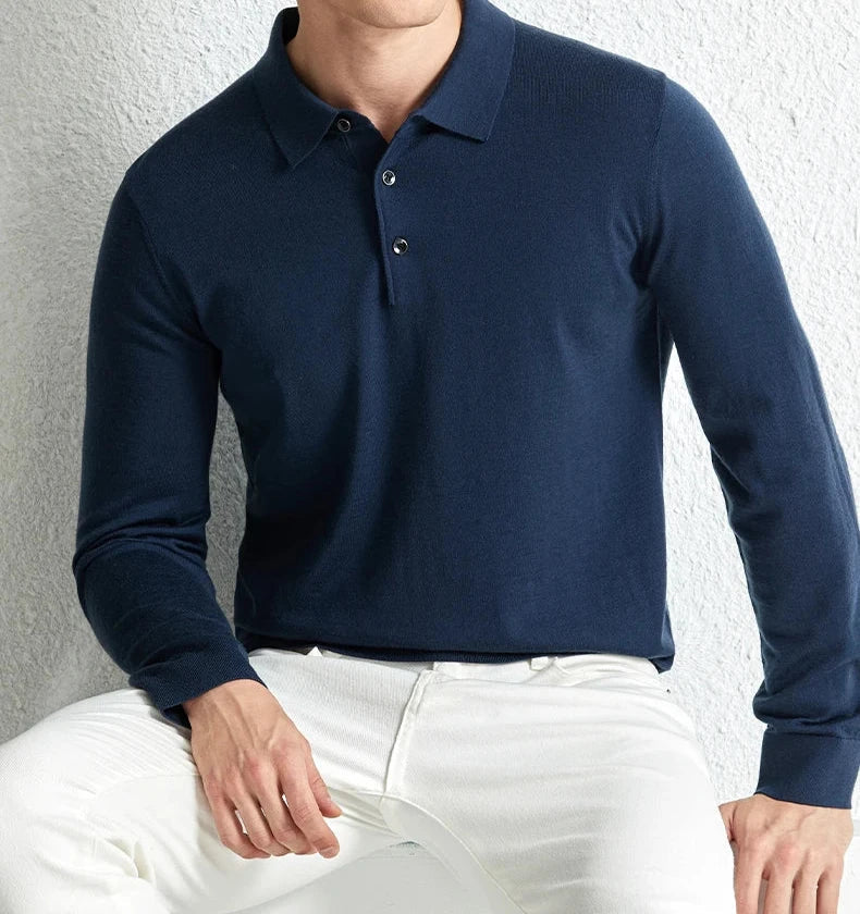 Slim fit hösttröja i ull | Material of high quality - Varmt och mysigt - höst - Perfekt for formella och informella tillfällen