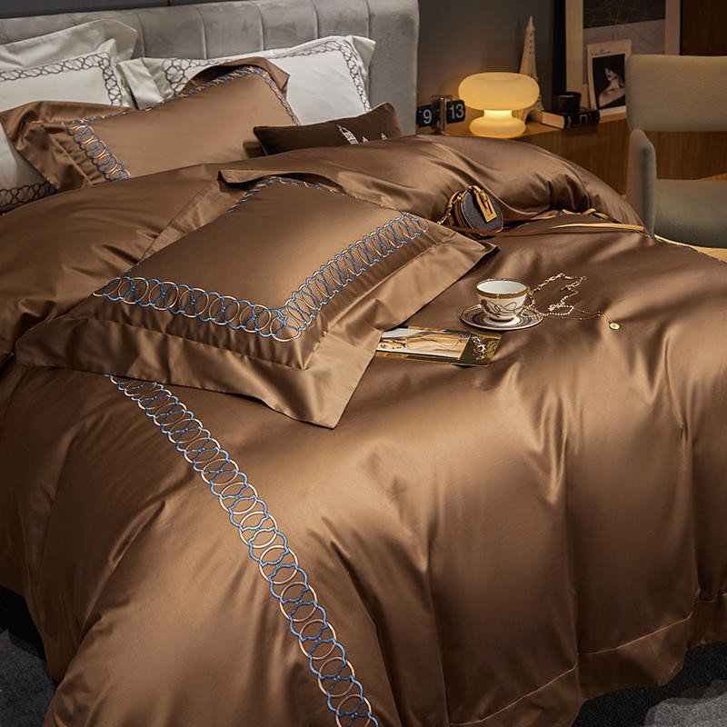 Sunstone Reves Duvet Cover Set - Egyptian Cotton | Luxury Egyptian Cotton - Warm Earth Tones - Comfort and Style Combined