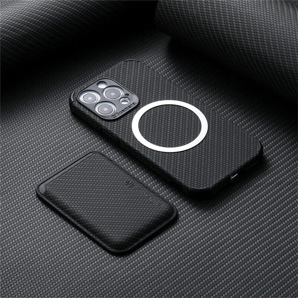 MagSafe Wallet Case - FiberGuard - Carbon Fiber - Elegant & Protective