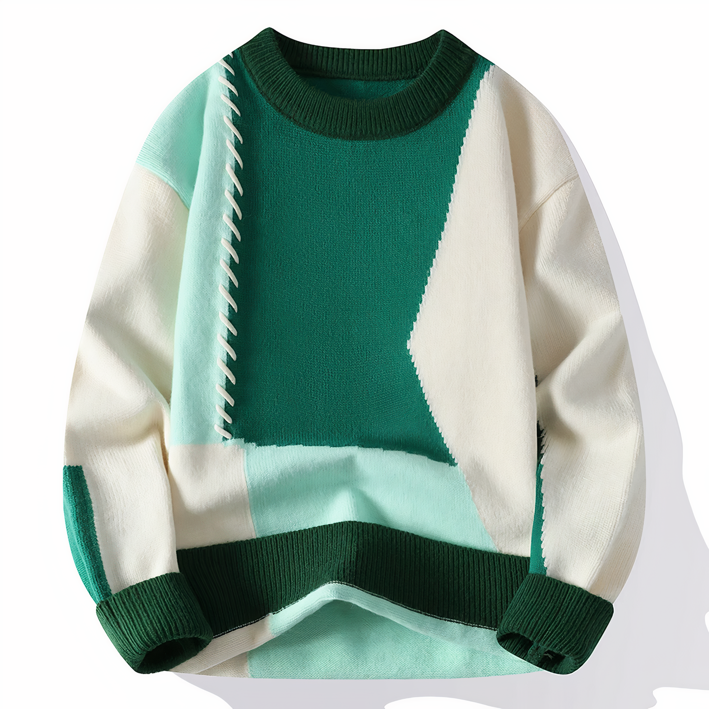 Tröja Herr, Patchwork Tröja | Snygg - Bekväm - Perfekt för hem/vinter