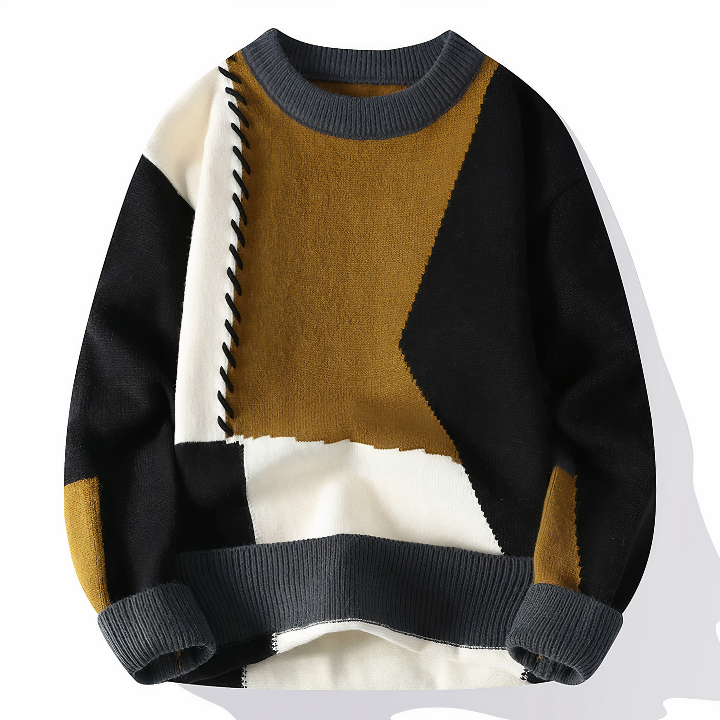 Tröja Herr, Patchwork Tröja | Snygg - Bekväm - Perfekt för hem/vinter