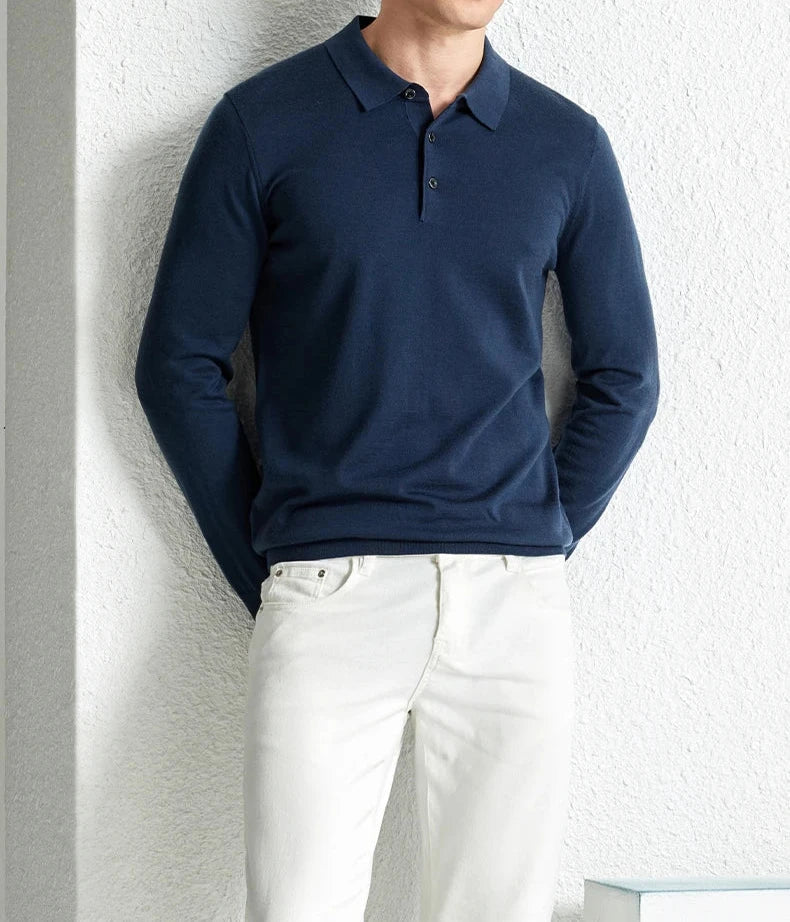 Slim fit hösttröja i ull | Material of high quality - Varmt och mysigt - höst - Perfekt for formella och informella tillfällen