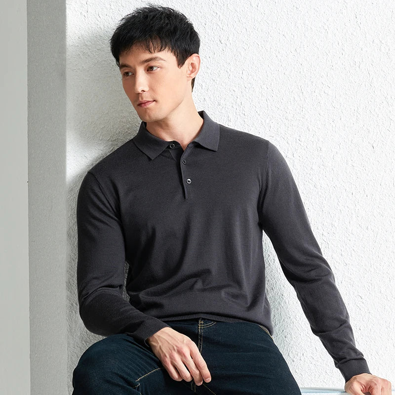 Slim fit hösttröja i ull | Material of high quality - Varmt och mysigt - höst - Perfekt for formella och informella tillfällen