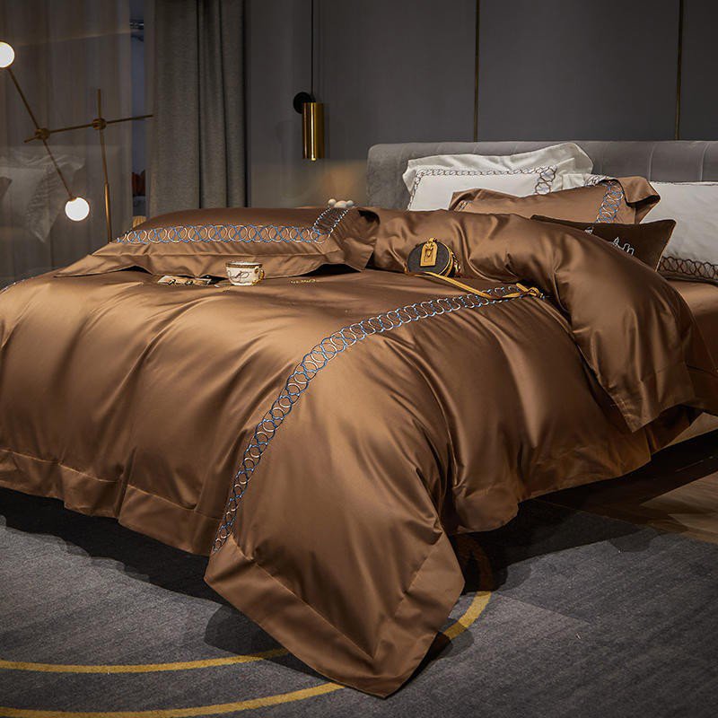 Sunstone Reves Duvet Cover Set - Egyptian Cotton | Luxury Egyptian Cotton - Warm Earth Tones - Comfort and Style Combined