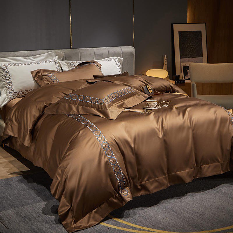 Sunstone Reves Duvet Cover Set - Egyptian Cotton | Luxury Egyptian Cotton - Warm Earth Tones - Comfort and Style Combined