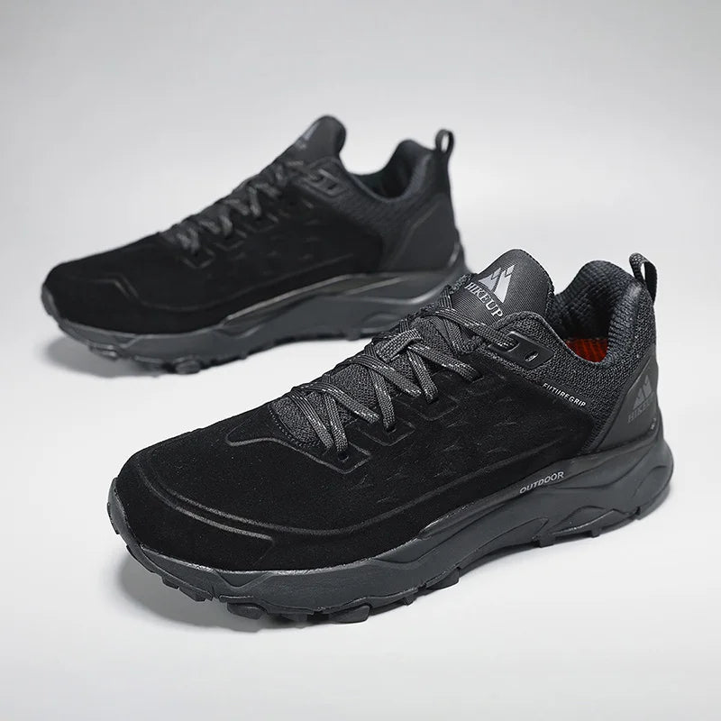 HIKEUP Wandelschoenen voor heren Buitensporten Kamperen Jagen Wandelschoen Suède Echt leer Ademende sneaker Antislip