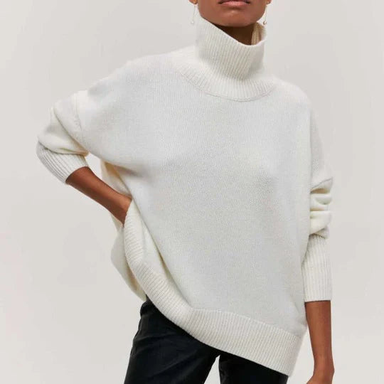 Varm oversized polotröja för kvinnor - varm - skön - ull