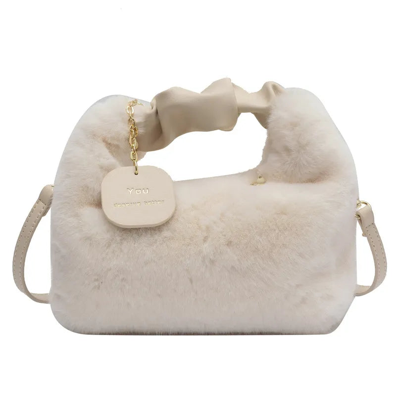 Fluffig crossbody väska för kvinnor
