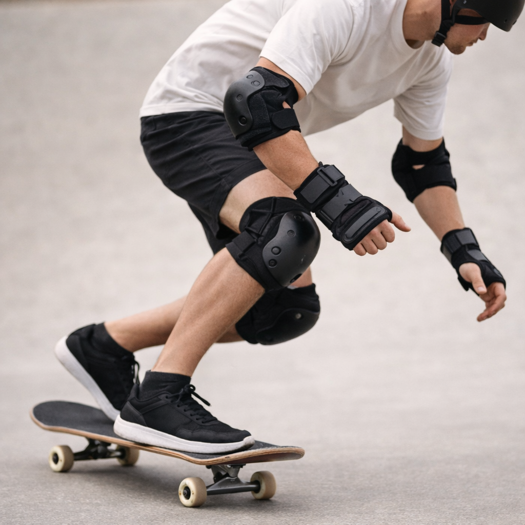 Skateboard beschermende uitrusting voor volwassenen, kinderen en tieners: helm, schildpadkniebeschermers, elleboogbeschermers, palmpads