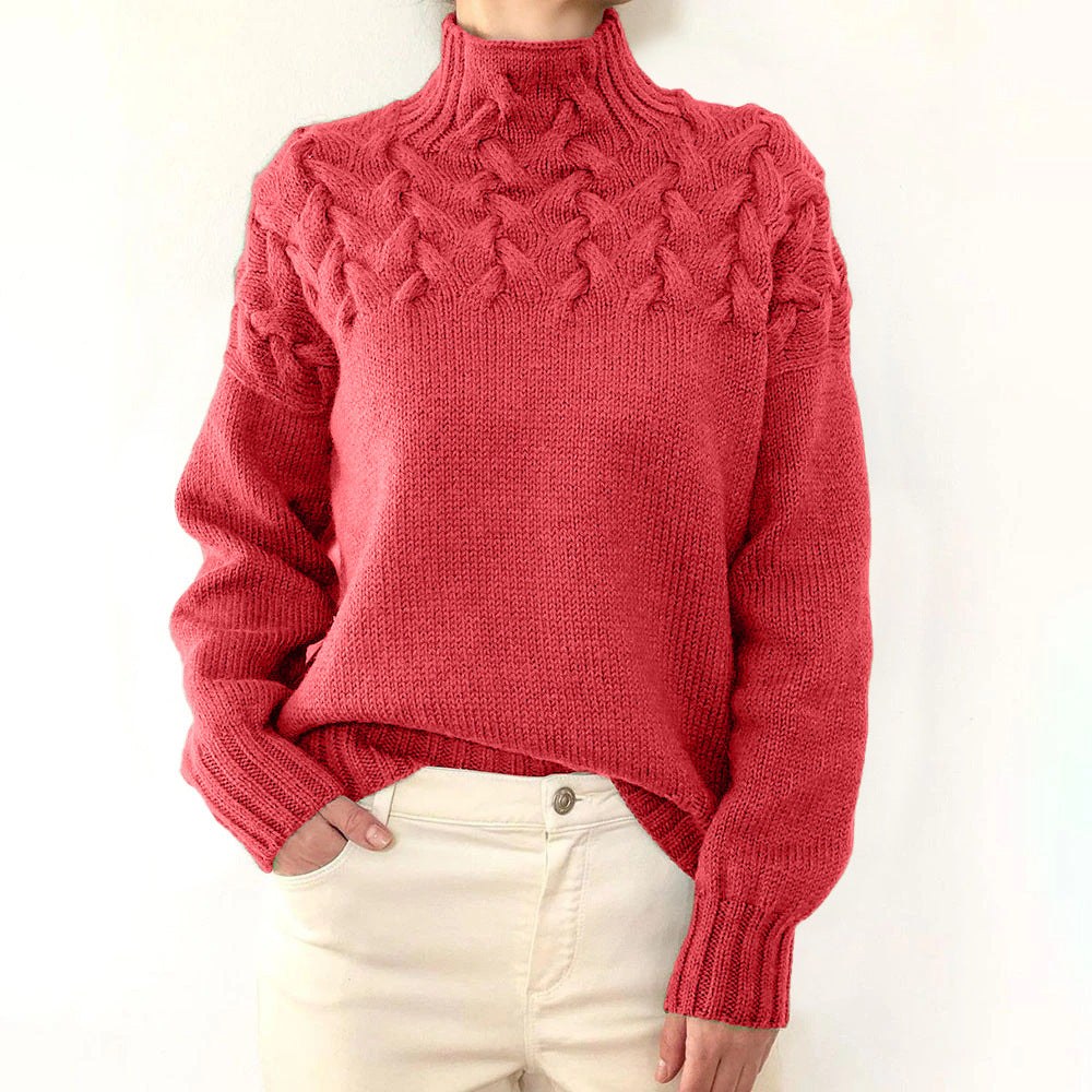 Turtleneck Dam, Stickad Turtleneck | Snygg - Bekväm - Perfekt för kalla dagar