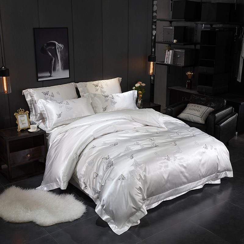 Platinum Falls Off White påskkakset - Egyptisk bombull | Lyxig vit design - Mjuk och andas, perfekt för en sofistikerad look