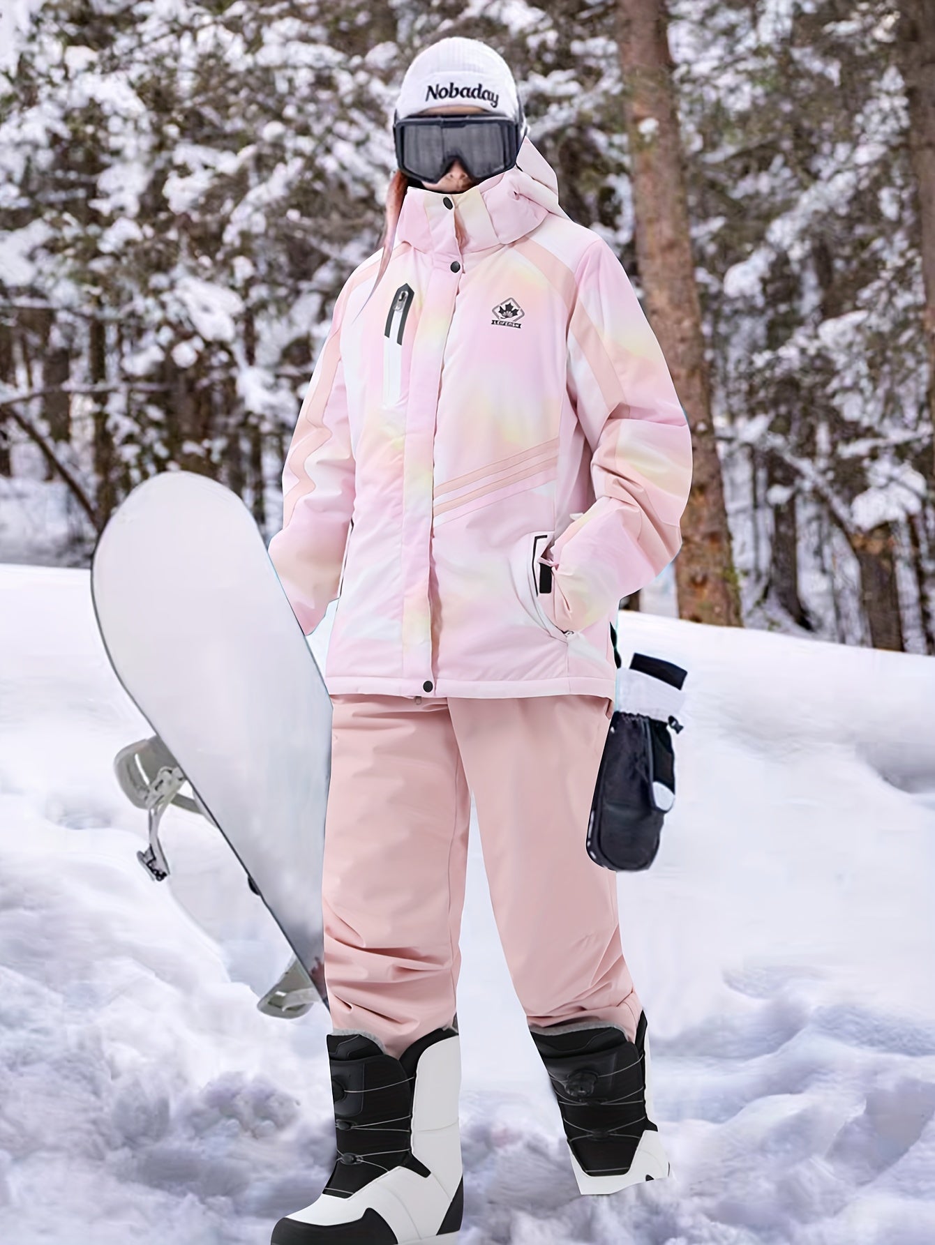 Polyester skid-eller snowboard dräkt dam 491 | Vattentät kosym med fodrad jacka - perfekt för hem och vinter - viktigt