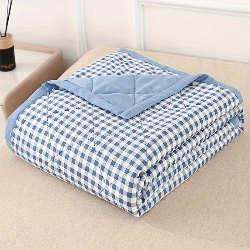 Preppy Style Plaid Sommar Quilt | Lätt quiltat överkast - Lämplig för alla årstider