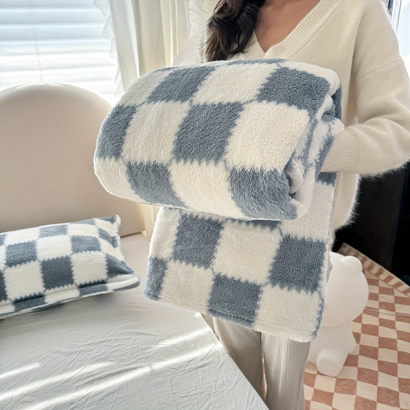 Mysig traditionell grov flanellfilt | Klassisk platt design - Varm och tvättbar