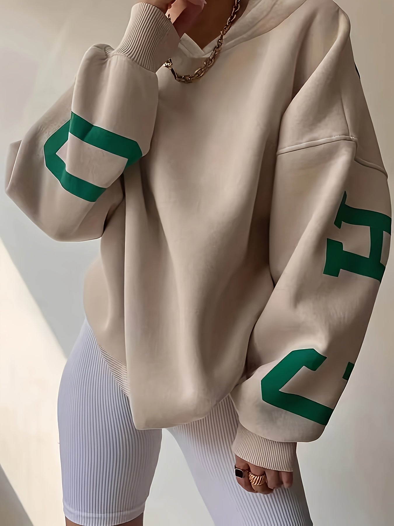Hoodie Dam, Stor Hoodie | Tryckt - Bekvämt - Perfekt för dagsljusbruk