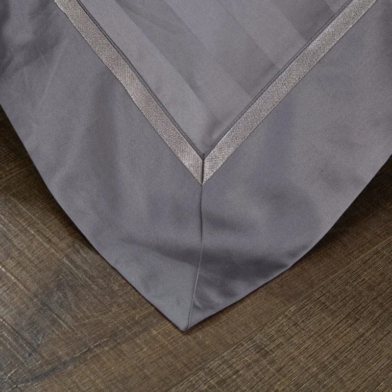 Prestige Gray Duvet Cover Set (Egyptian Cotton) | Luxury Egyptian Cotton - Deep Gray Shade - Perfect for Comfort and Style