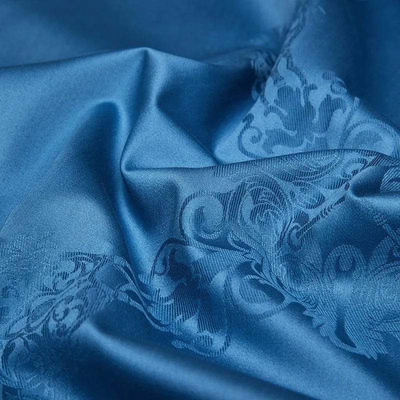 Elegance Blue påslakanset - egyptisk bomull | Premium egyptisk bomull - rik blå nyans - perfekt för ett snyggt och bekvämt sovrum
