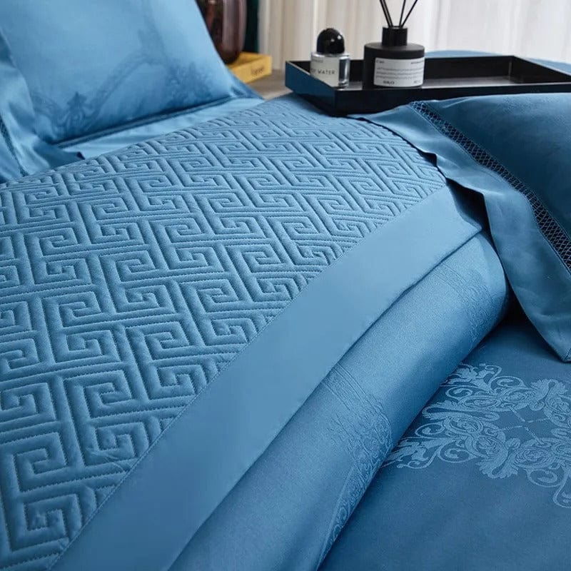 Elegance Blue påslakanset - egyptisk bomull | Premium egyptisk bomull - rik blå nyans - perfekt för ett snyggt och bekvämt sovrum